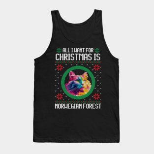 All I Want for Christmas is Norwegian Forest - Christmas Gift for Cat Lover Tank Top